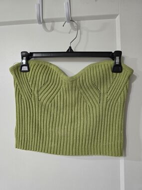 vestique Cotton Blend Ribbed Crop Top Size L
